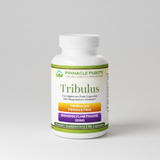 Supplement bottle labeled 'Pinnacle Purity Tribulus' on a white background