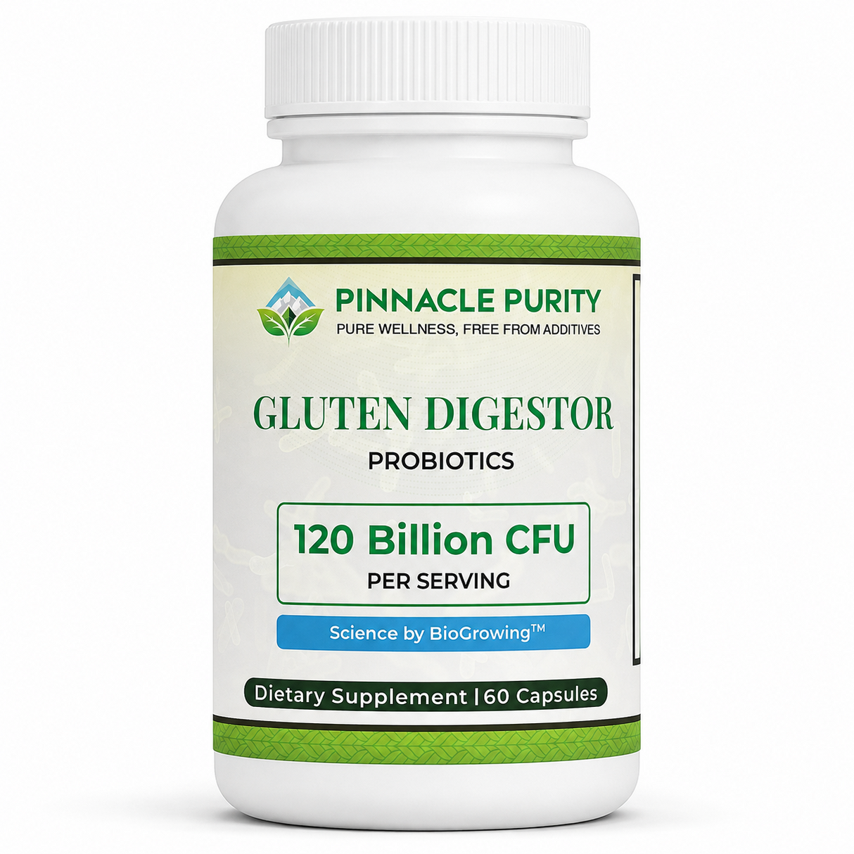 Pinnacle Purity Gluten Digestor Probiotic – 120 Billion CFU, 60 Capsules