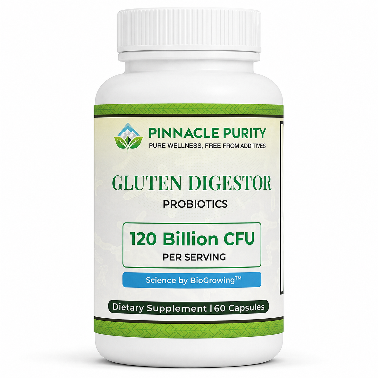 Pinnacle Purity Gluten Digestor Probiotic – 120 Billion CFU, 60 Capsules