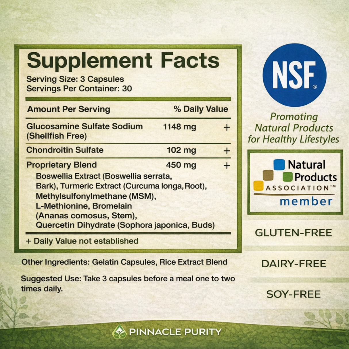 Glucosamine Chondroitin Plus, 1700 mg 90 Capsules, 30-Day Supply