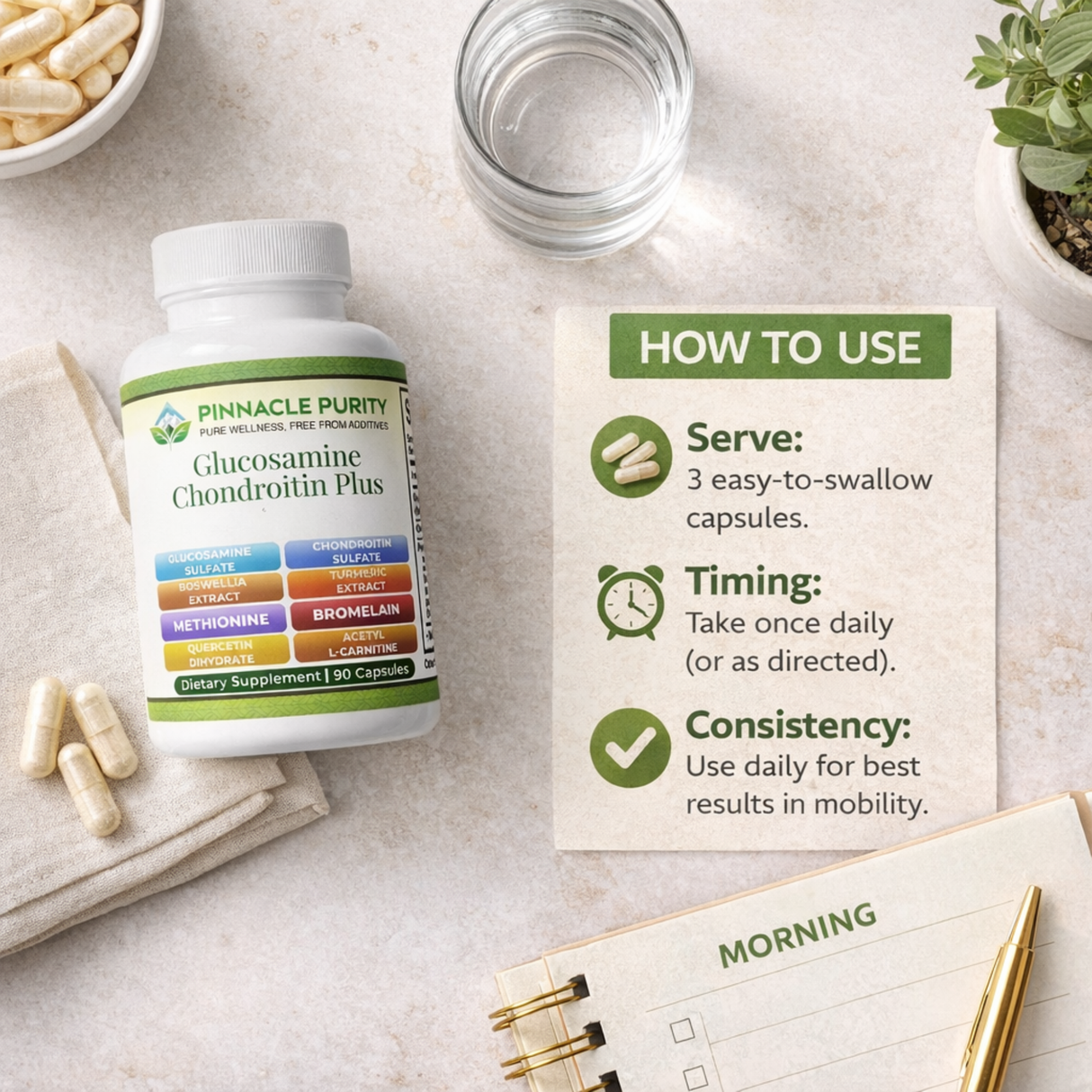 Glucosamine Chondroitin Plus, 1700 mg 90 Capsules, 30-Day Supply